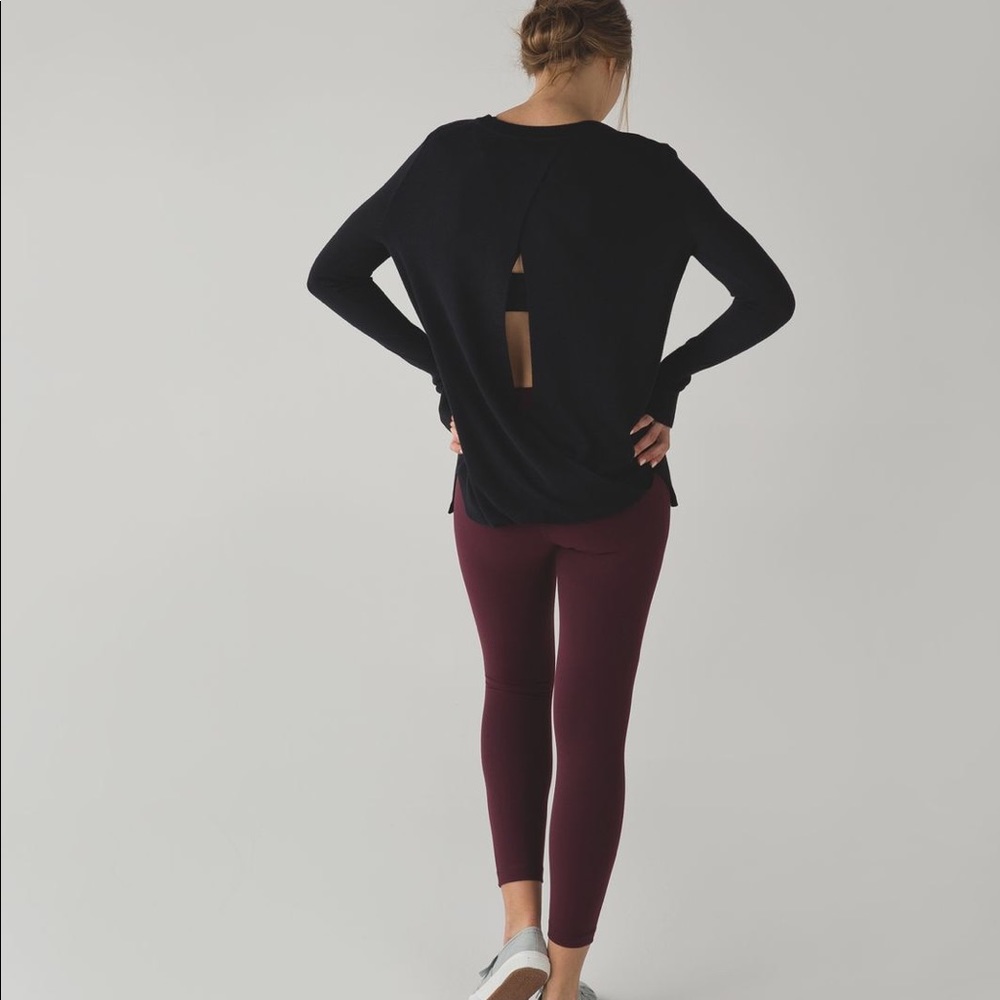 lululemon athletica Black Open-Back Crew Sweater